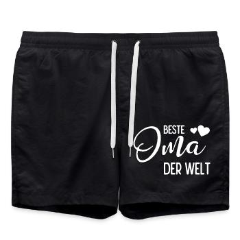 Beste Oma der Welt - Badeshorts - Schwarz - Vorne - AI Model Male 185 light (185cm)