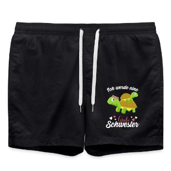 Großer Schwester Schildkröte 2021 - Badeshorts - Schwarz - Vorne - AI Model Male 185 light (185cm)