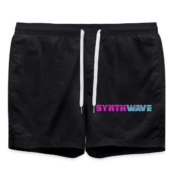 Synthwave - Short de bain - noir - Devant - AI Model Male 185 light (185cm)