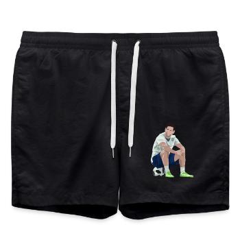 Furiose Sitzfussball Meisterschaft - Badeshorts - Schwarz - Vorne - AI Model Male 185 light (185cm)