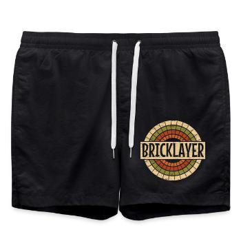 Bauarbeiten Maurer Beruf Maurer - Badeshorts - Schwarz - Vorne - AI Model Male 185 light (185cm)