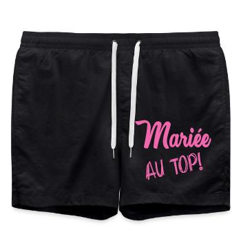 BRIDE AT THE TOP - Swim Trunks - black - Front - AI Model Male 185 light (185cm)