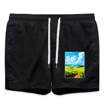 Sperrin Uk Vintage Voyage Poster Souvenir WPA - Short de bain - noir - Devant - AI Model Male 185 light (185cm)