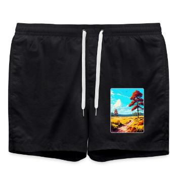 Cannock Chase Vintage Travel Poster Souvenir WPA - Swim Trunks - black - Front - AI Model Male 185 light (185cm)