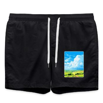 South Downs Vintage Voyage Poster Souvenir WPA - Short de bain - noir - Devant - AI Model Male 185 light (185cm)