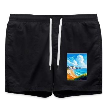 Dover England Uk Vintage Reiseplakat Souvenir - Badeshorts - Schwarz - Vorne - AI Model Male 185 light (185cm)