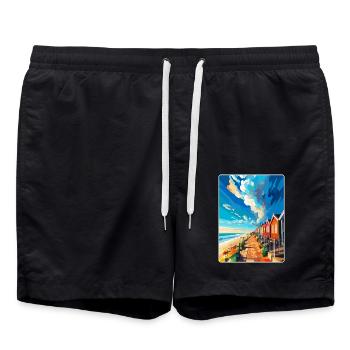 Sheringham England Uk Vintage Reiseposter WPA - Badeshorts - Schwarz - Vorne - AI Model Male 185 light (185cm)