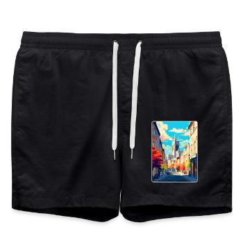 Cirencester England Uk Vintage Reiseposter WPA - Badeshorts - Schwarz - Vorne - AI Model Male 185 light (185cm)
