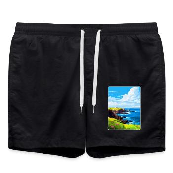 Lizard Point England Uk Vintage Reiseposter WPA - Badeshorts - Schwarz - Vorne - AI Model Male 185 light (185cm)