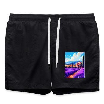 Provence Frankreich Vintage Reiseplakat Souvenir WPA - Badeshorts - Schwarz - Vorne - AI Model Male 185 light (185cm)
