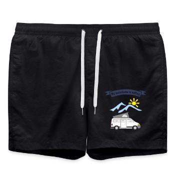 motorhome is calling - Badeshorts - Schwarz - Vorne - AI Model Male 185 light (185cm)