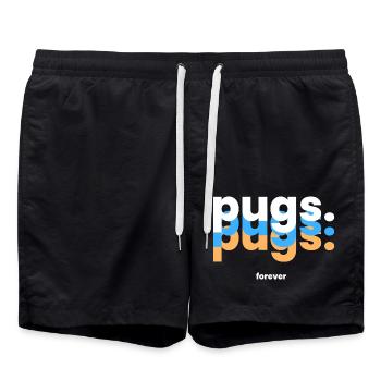 Für immer Möpse - Der Niedliche Begleiter - Badeshorts - Schwarz - Vorne - AI Model Male 185 light (185cm)