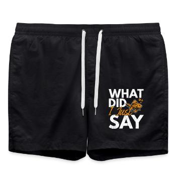 Was habe ich gerade gesagt Fisch Aquarianer Goldfi - Badeshorts - Schwarz - Vorne - AI Model Male 185 light (185cm)