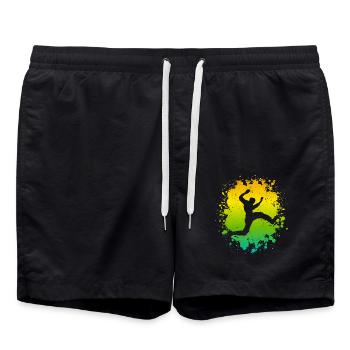Freerunning Parkourläufer Freerunner Parkour - Badeshorts - Schwarz - Vorne - AI Model Male 185 light (185cm)