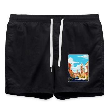 Cordoba Spain Vintage Travel Poster WPA Souvenir - Swim Trunks - black - Front - AI Model Male 185 light (185cm)