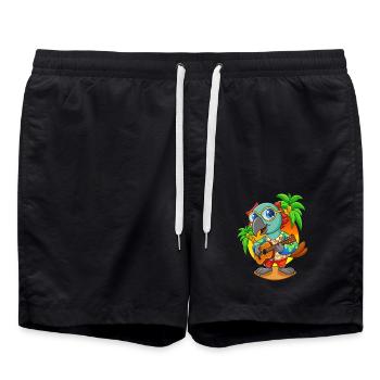 Drôle de perroquet d’été plage lunettes de soleil hawaïenne - Short de bain - noir - Devant - AI Model Male 185 light (185cm)