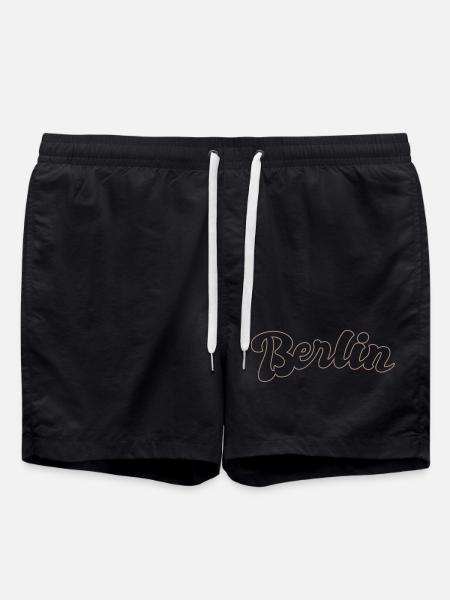 Berlin German Capital lettering - Swim Trunks - black