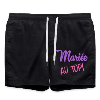 FUTURE MARIEE. EVJF - Short de bain - noir - Devant - AI Model Male 185 light (185cm)