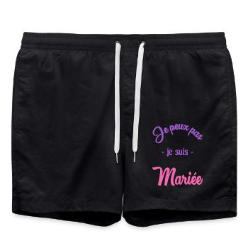 FUTURE MARIEE. EVJF. MARIEE - Short de bain - noir - Devant - AI Model Male 185 light (185cm)