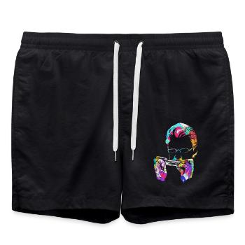 Schwingende Mundharmonika Bluesband - Badeshorts - Schwarz - Vorne - AI Model Male 185 light (185cm)