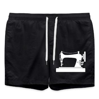 Nähmaschinen Retro Silhouette - Badeshorts - Schwarz - Vorne - AI Model Male 185 light (185cm)