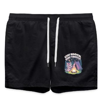 Stay Magical, Stay Toasty! - Swim Trunks - black - Front - AI Model Male 185 light (185cm)