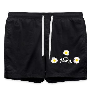 Gänseblümchen Gänseblume Frühling - Badeshorts - Schwarz - Vorne - AI Model Male 185 light (185cm)