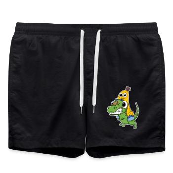 Mauvais dinosaure et jolie banane - Short de bain - noir - Devant - AI Model Male 185 light (185cm)