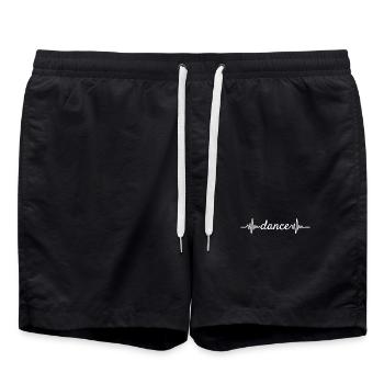 Herzschlag EKG Tanzen Dance Walzer Geschenk weiß - Badeshorts - Schwarz - Vorne - AI Model Male 185 light (185cm)