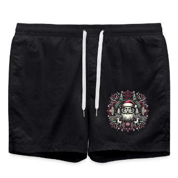 Weihnachten Logo - Badeshorts - Schwarz - Vorne - AI Model Male 185 light (185cm)