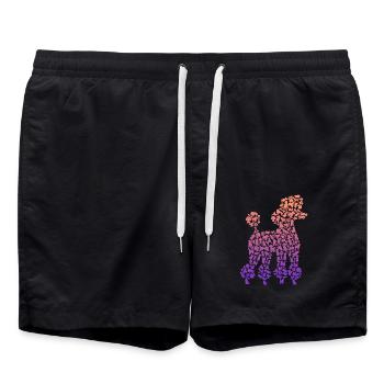Pudel Liebhaber Hunde Besitzerin Hund Pudel Kinder - Badeshorts - Schwarz - Vorne - AI Model Male 185 light (185cm)