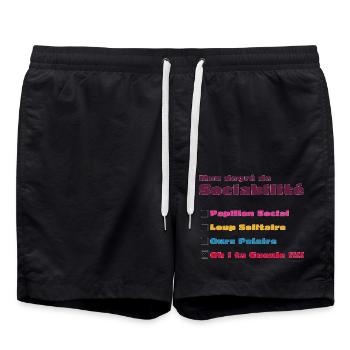 Echelle de Sociabilité - Humour animalier - Short de bain - noir - Devant - AI Model Male 185 light (185cm)