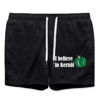 I believe in Kernöl Steiermark Österreich R - Badeshorts - Schwarz - Vorne - AI Model Male 185 light (185cm)