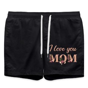 Je t'aime, maman - Short de bain - noir - Devant - AI Model Male 185 light (185cm)