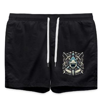 Böser Hai Logo - Badeshorts - Schwarz - Vorne - AI Model Male 185 light (185cm)