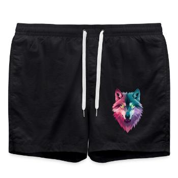 Spirit Wolf - Swim Trunks - black - Front - AI Model Male 185 light (185cm)