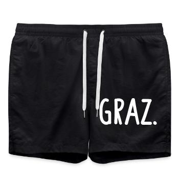 Graz Österreich Fancy - Badeshorts - Schwarz - Vorne - AI Model Male 185 light (185cm)