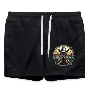 Western Logo 1 - Swim Trunks - black - Front - AI Model Male 185 light (185cm)