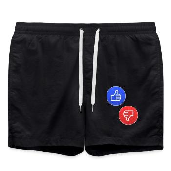 Kontrast-Daumen Hoch/Runter Symbole - Badeshorts - Schwarz - Vorne - AI Model Male 185 light (185cm)