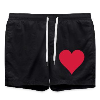 cœur - Short de bain - noir - Devant - AI Model Male 185 light (185cm)