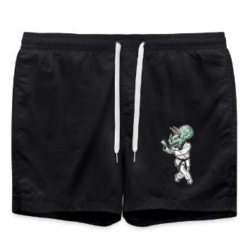 Trittsicherer Triceratops Taekwondo - Badeshorts - Schwarz - Vorne - AI Model Male 185 light (185cm)