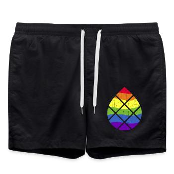 Augsburg Pine Nut LGBT LGBTQPlus - Swim Trunks - black - Front - AI Model Male 185 light (185cm)