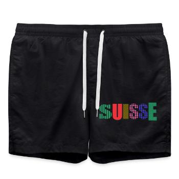 SUISSE - Short de bain - noir - Devant - AI Model Male 185 light (185cm)