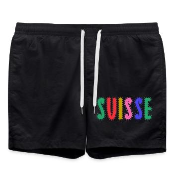 SUISSE. PAYS - Short de bain - noir - Devant - AI Model Male 185 light (185cm)