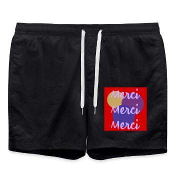 THANK YOU. MISTRESS. MASTER. THANK YOU MISTRESS - Swim Trunks - black - Front - AI Model Male 185 light (185cm)