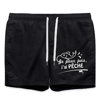 Je peux pas, j'ai pêche - Short de bain - noir - Devant - AI Model Male 185 light (185cm)