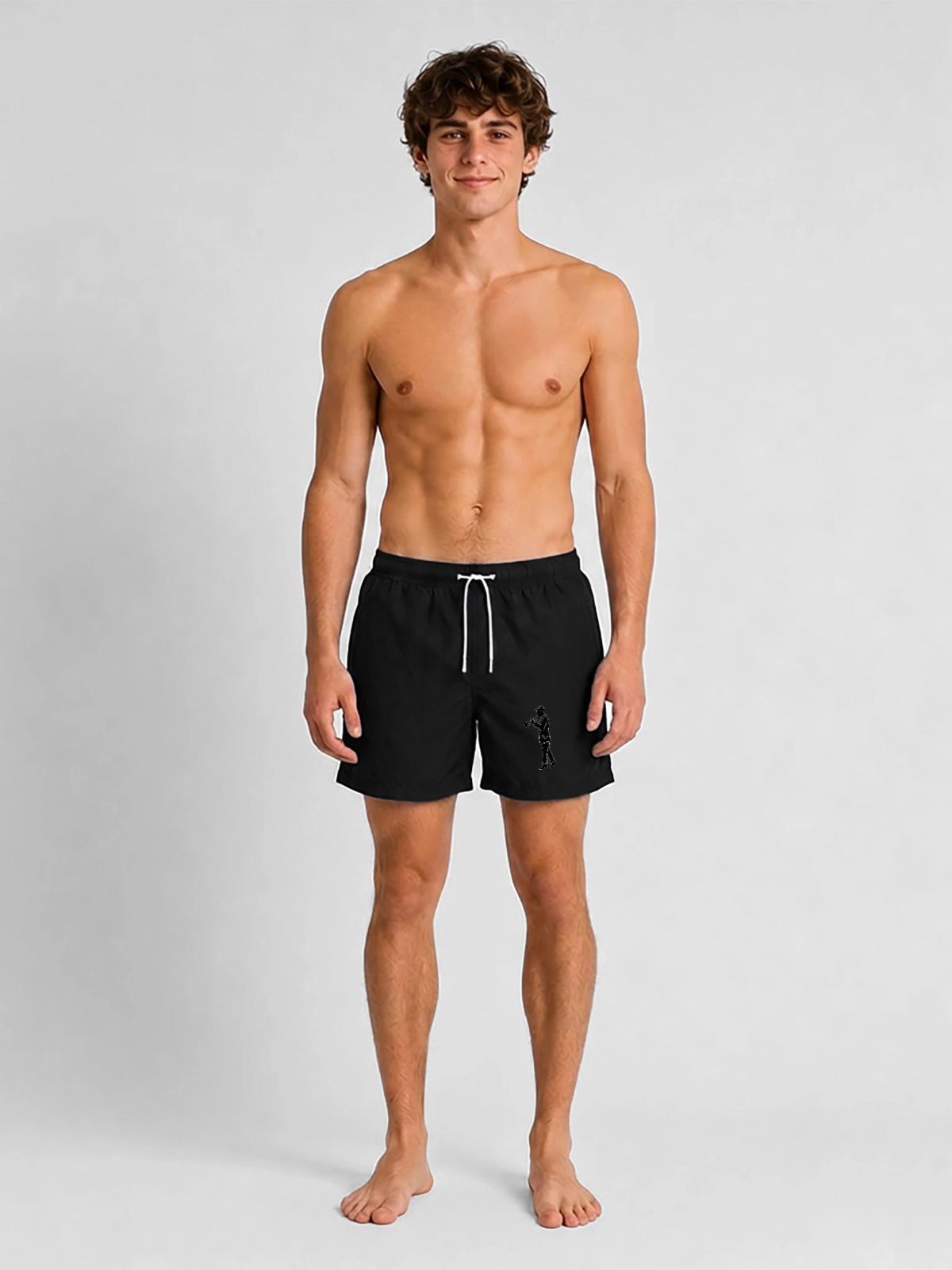 trompeter - Badeshorts - Schwarz - Vorne - AI Model Male 185 light (185cm)