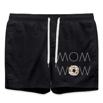 MOM WOW! Geschenk zum Muttertag - Badeshorts - Schwarz - Vorne - AI Model Male 185 light (185cm)