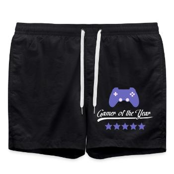 Gamer of the Year Controller Flair - Swim Trunks - black - Front - AI Model Male 185 light (185cm)