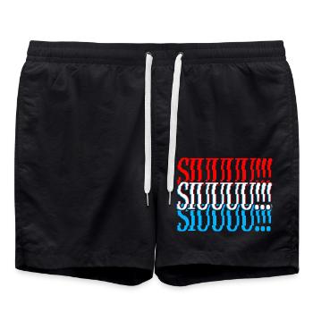 Gestört SIUUU!!! - Badeshorts - Schwarz - Vorne - AI Model Male 185 light (185cm)